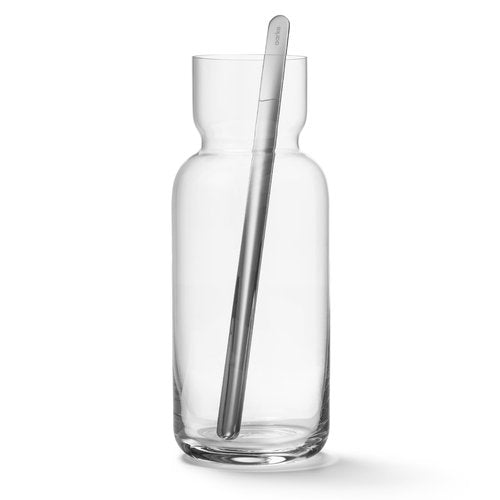 Aarke Nesting Carafe Crystal Glass (1.1 Litre) and Stainless Steel Bar Spoon
