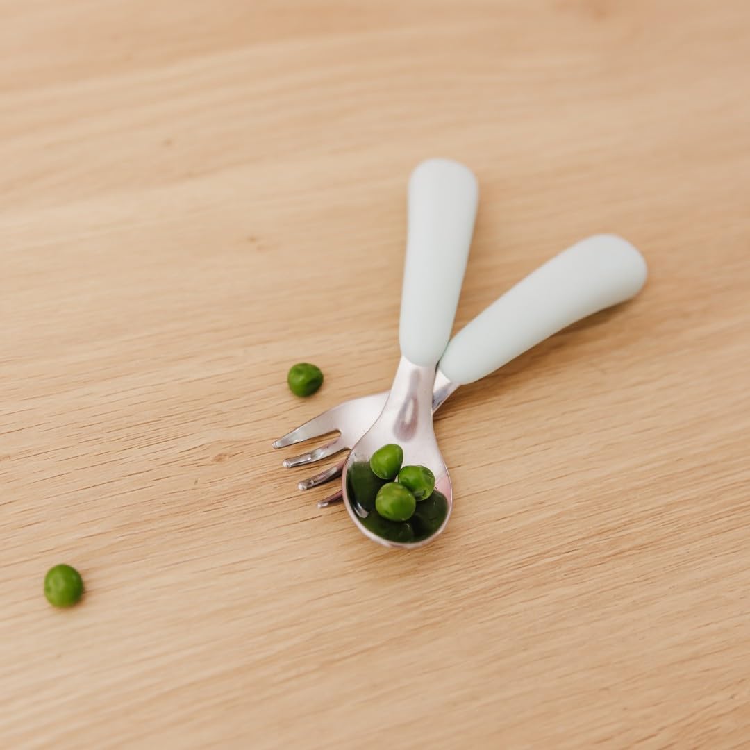 OXO Tot Fork and Spoon Set - On-The-Go Convenience for Easy Mealtime | Opal Color