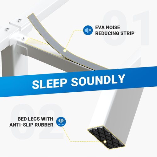 Avenco Metal Platform Bed Frame King Size 16 Inch – Noise Free Quiet Design, Heavy Duty Steel Support, Under Bed Storage, Easy Assembly, No Box Spring Needed