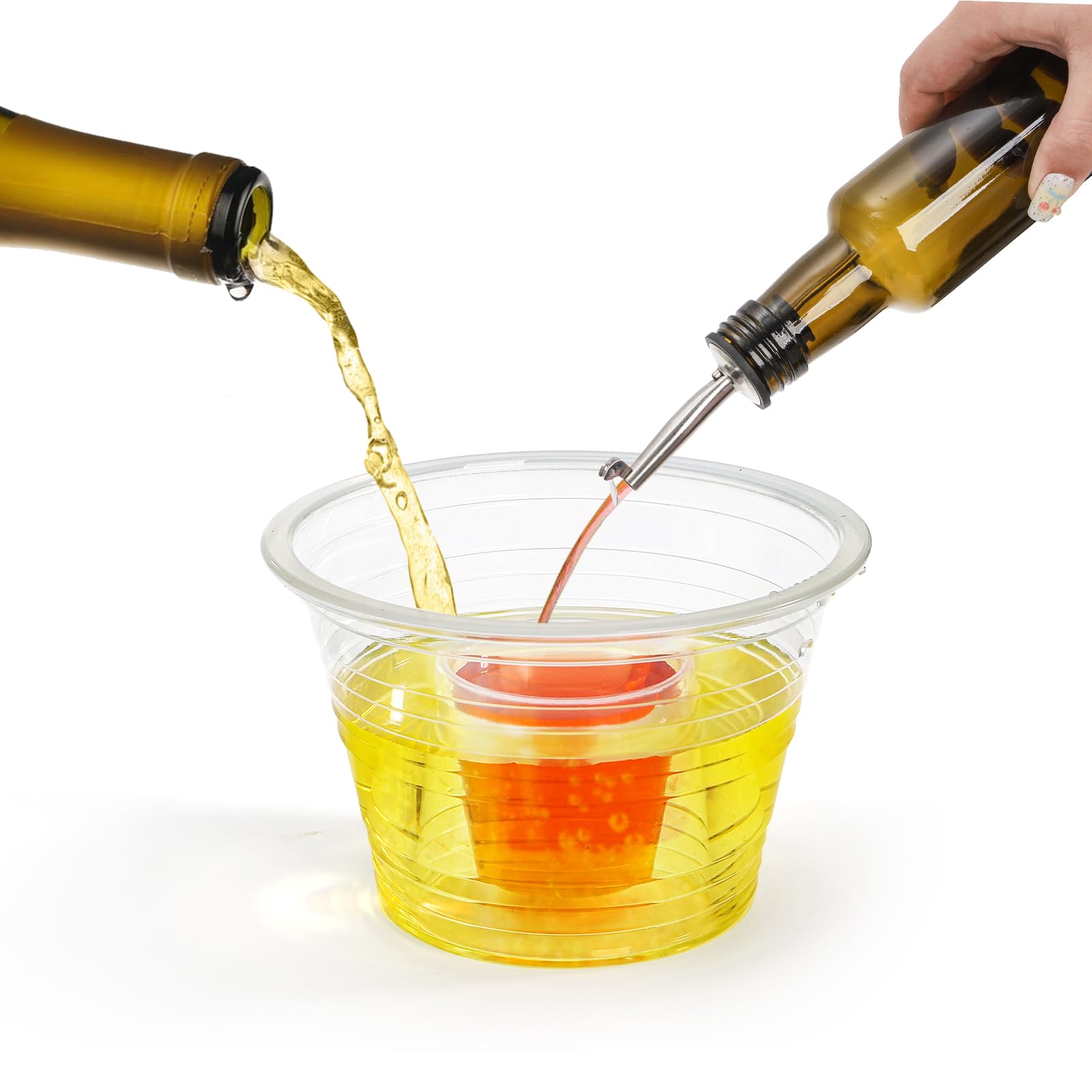Coloch 200 Pack Plastic Bomber Cups, Disposable Bomb Cups Clear Power Bomber Double Shot Glass for Shots, Mixed Drinks, Party