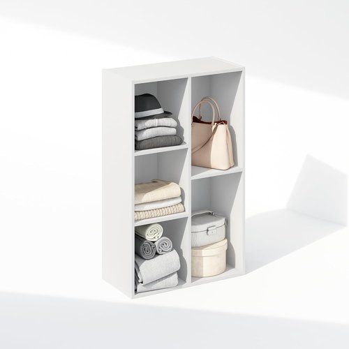Furinno 5-Cube Closet Organizers - Reversible Storage Shelves for Bedroom | White, 9.4 x 19.5 x 31.5
