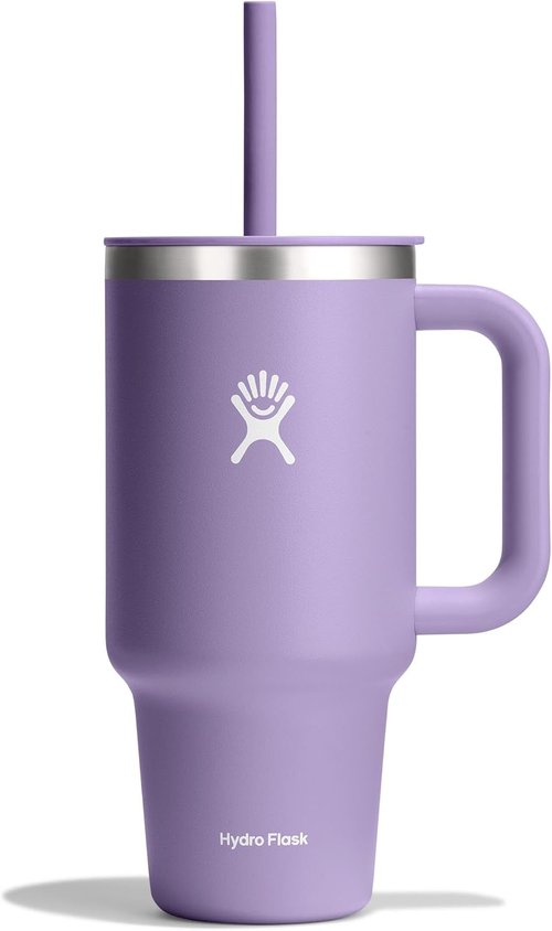 Hydro Flask Travel Tumbler - Insulated Stainless Steel with Handle, Lid & Straw | 32 Oz Moonshadow