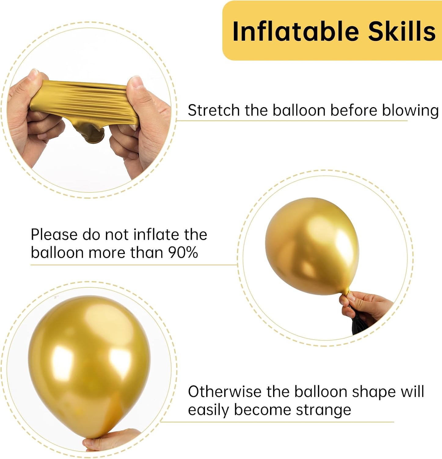 RUBFAC Gold Balloons - 129-Piece Metallic Balloon Garland Kit for Graduation, Wedding, & Birthday Decor