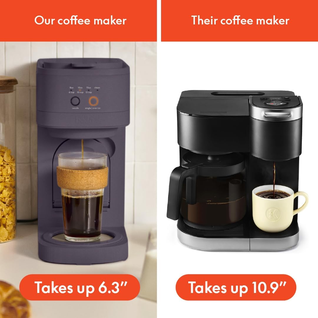 BELLA VersaBrew Coffee Maker - 2-in-1 K-Cup Compatible with Iced Coffee Function | 60oz Tank, Plum