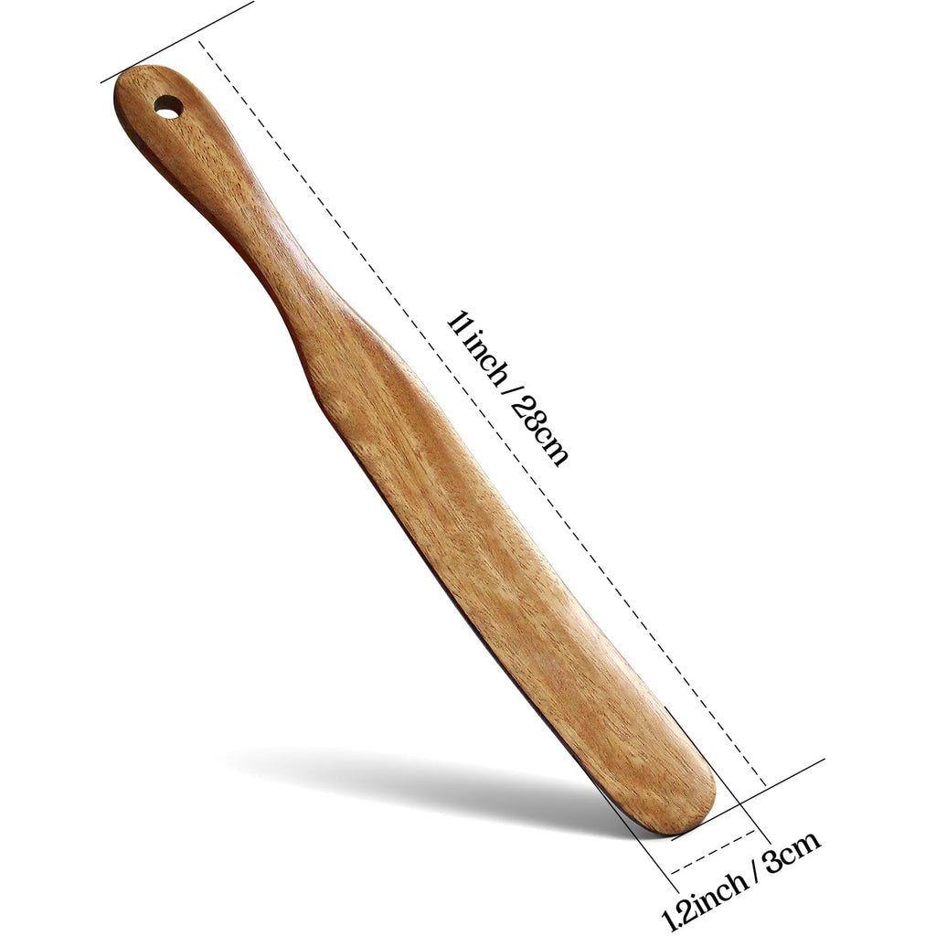 AOOSY Skinny Spurtle,11" Acacia Wood Spatula for Sourdough, Mixing