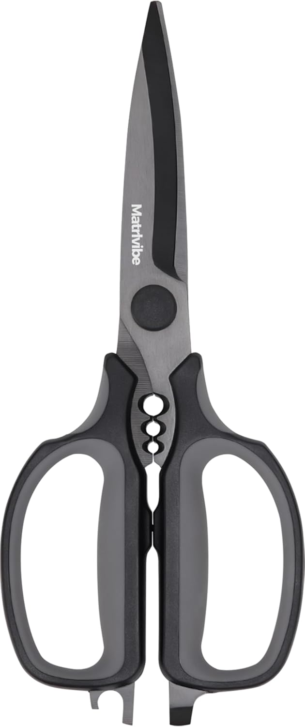 Skiennix Heavy Duty Kitchen Shears - All-Purpose Herb & Kitchen Scissors | Japanese 420J2 Stainless Steel, Detachable Blades, Soft TPR Handle, Dishwasher Safe