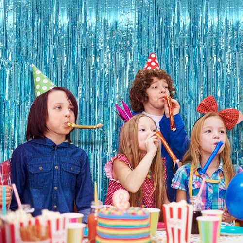 2 Pack Blue Streamers Party Decorations Backdrop Birthday