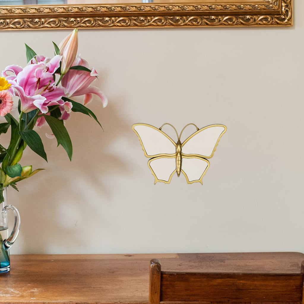 Wartter Decorative Butterfly Wall Mirror with Gold Plastic Frame (9.8 x 6.3 inch)