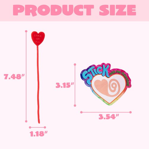 JOYIN 28 Packs Valentine's Day Sticky Heart Toys, Classroom Exchange Gift for Kids, Classroom and Holiday Reward Prizes, Valentine’s Party Favors, Bring fun to children, Party Favors