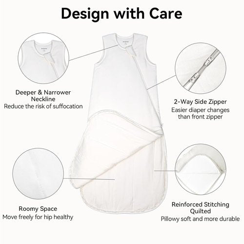 BubblePanda Modal Sleep Sack - Super Soft 0.5 Tog Toddler Blanket for Babies 6-12 Months | Lightweight 2-Way Zipper