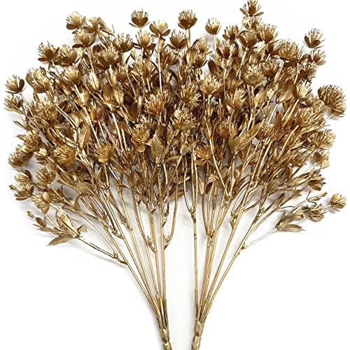 CATTREE Gold Baby's Breath Artificial Christmas Flowers 2 Pack for Wedding Bridal Decor