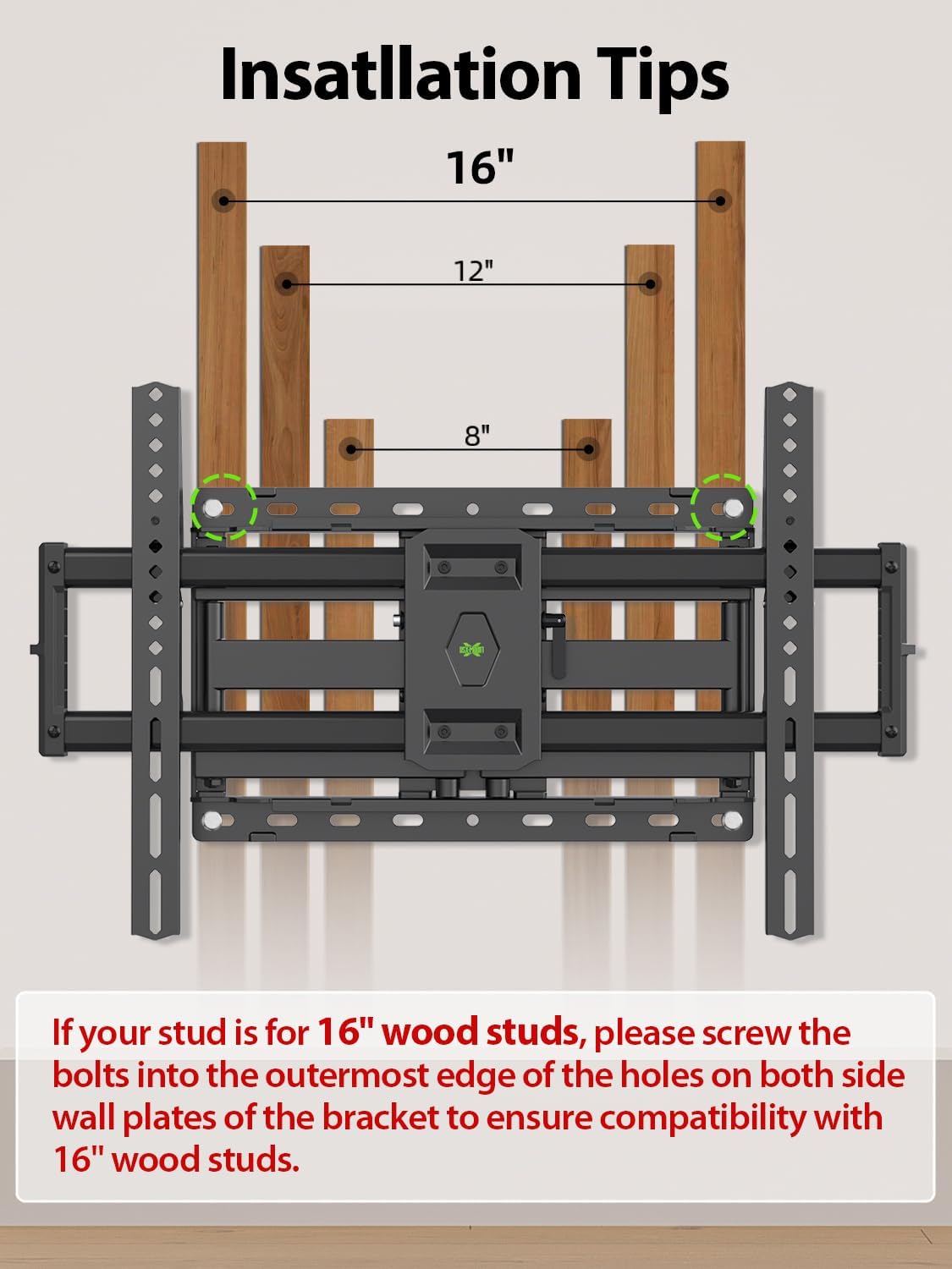 USX Mount Full Motion TV Wall Mount - Dual Swivel Articulating Tilt for 42-90 Inch TVs | VESA 600x400mm, Holds Up to 132lbs