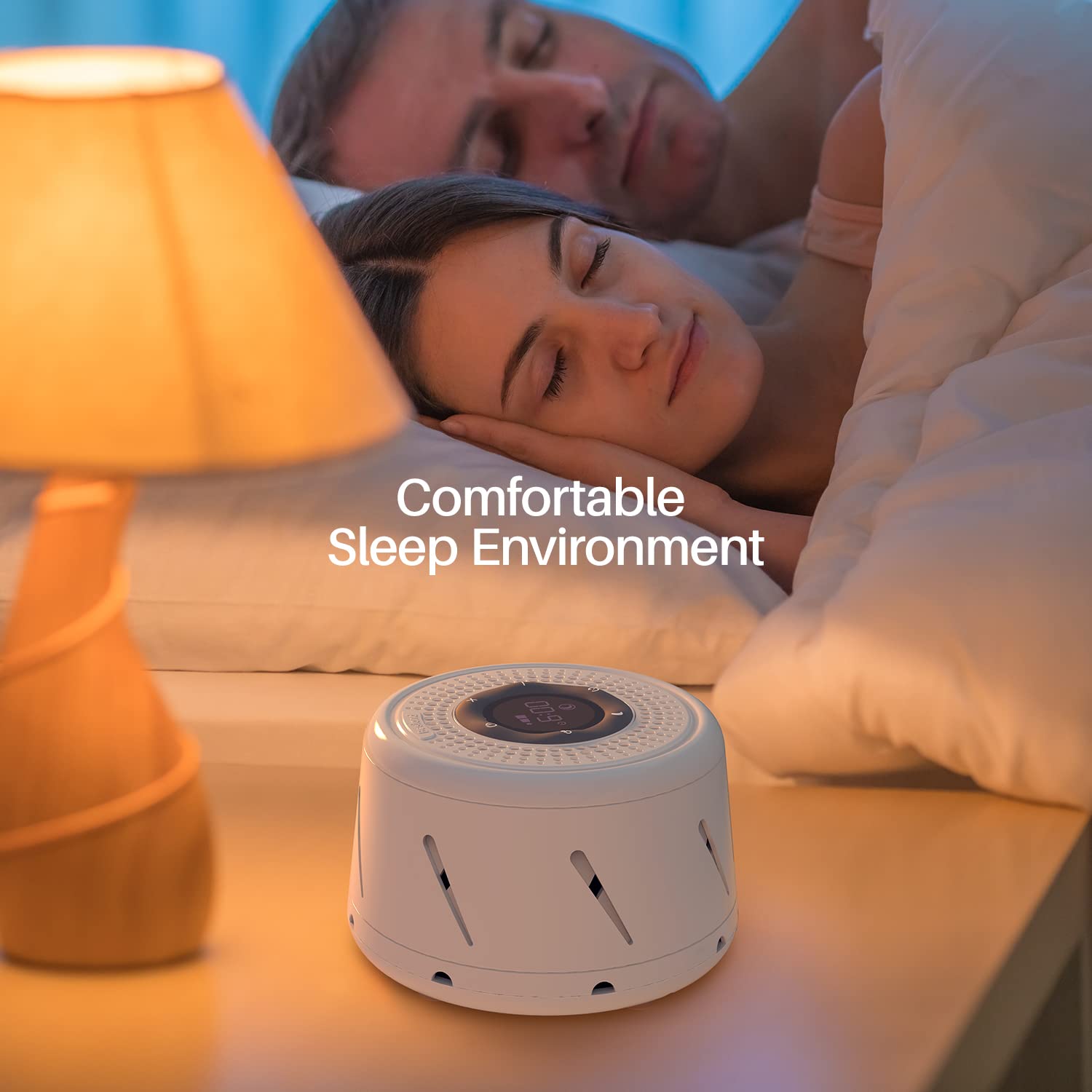 Bestand White Noise Machine with Real Fan Sound, Smart Mode, Timer & LED Display – Portable Sleep Sound Machine for Adults, Babies, Office, Travel & Home (Yellow)