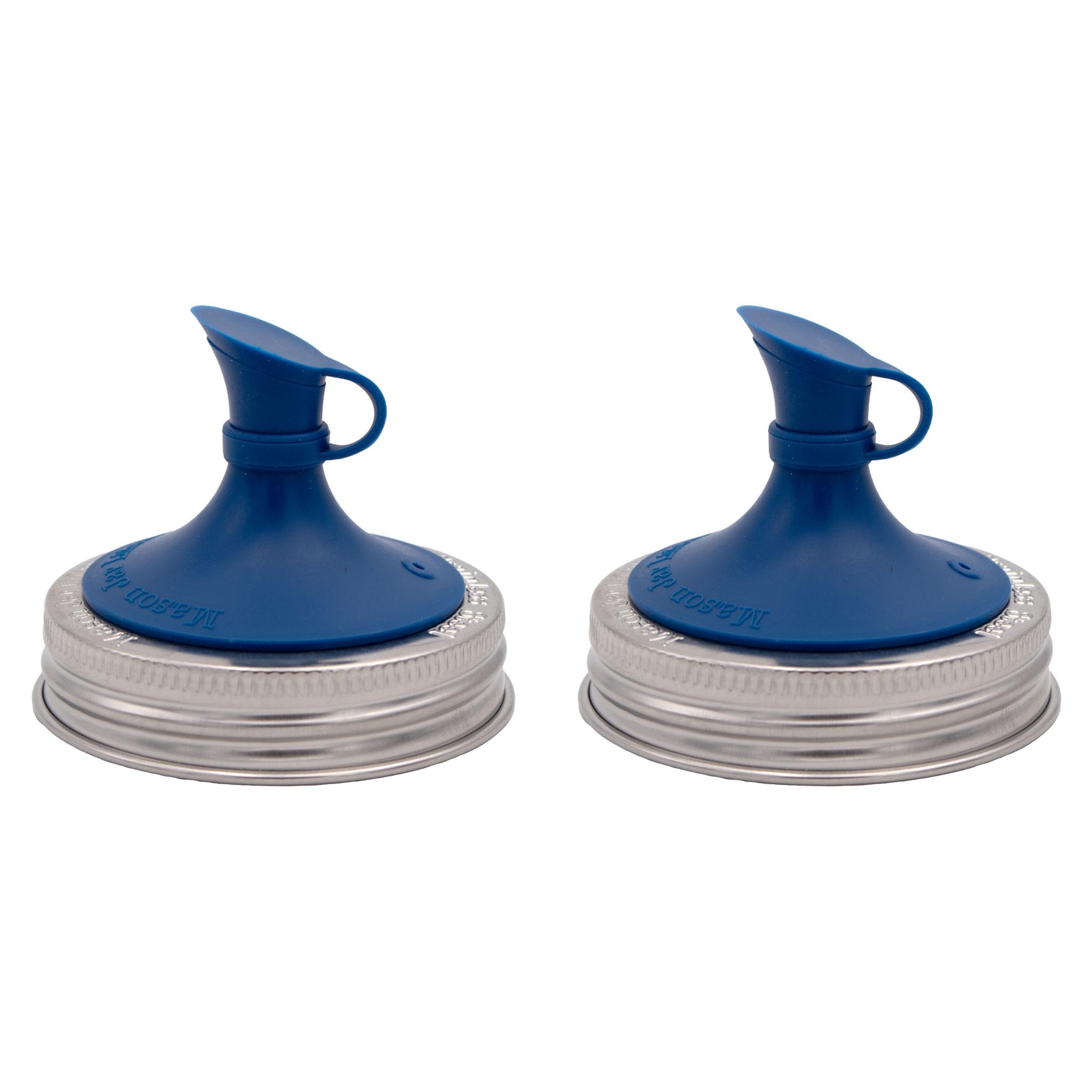 Deep Blue Oil Cruet Pour Spout Silicone Insert for Mason Jars (2 Pack, Regular Mouth)