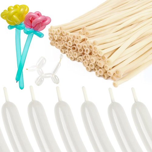 Clear 260 Balloons | 100 Pcs Thick Latex Long Twisting Balloons for Arches & Party Decor