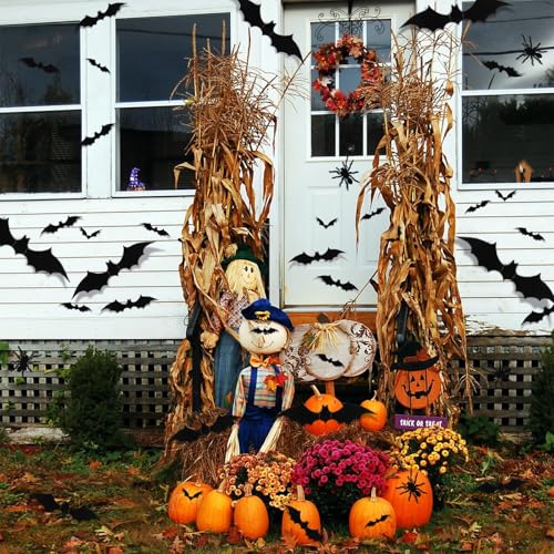 150 Pcs Halloween Bat Decorations - 3D PVC Wall Stickers