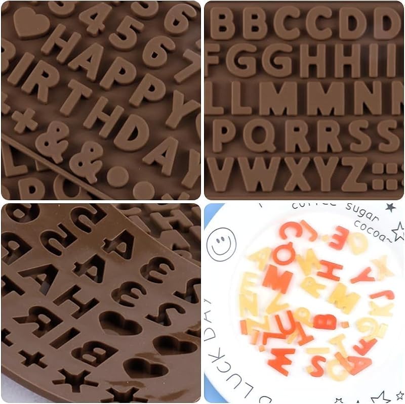 Silicone Alphabet & Number Molds - 2 Pack for Cake Decorations