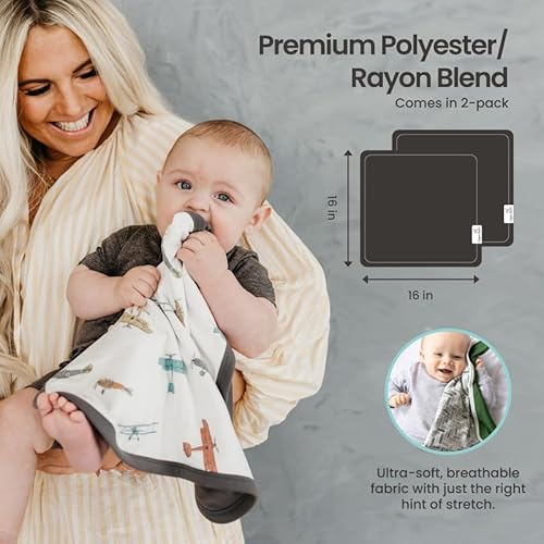 Copper Pearl Baby Security Blanket Set of 2 - Portable Size for Self-Soothing On-The-Go, Ideal Baby Blankets for Boys and Girls, Ultra-Soft, and Gift-Ready Loveys - Neil