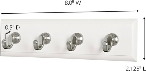 Command HOM-18Q-ES Key Rail - Stylish Quartz Design for Organizing Keys and Accessories