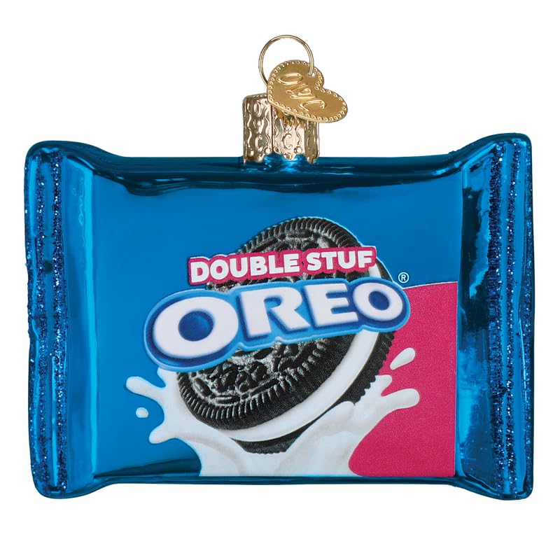Old World Christmas Oreo Double Stuf Cookies Glass Blown Ornament for Christmas Tree, Handcrafted Holiday Decoration, Snack Collection