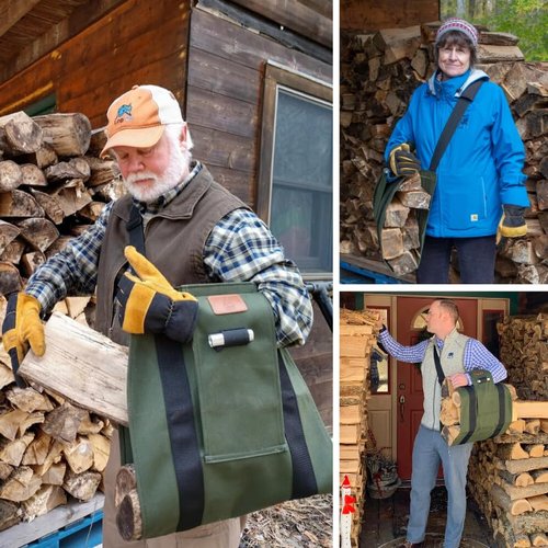 LogOX WoodOX Sling - The Most Ergonomic Firewood, Kindling, and Log Carrier. Helps Correct Posture and Balance | Camping Essential for Firewood Harvesting, Designed in Vermont (Patented, USA Made)