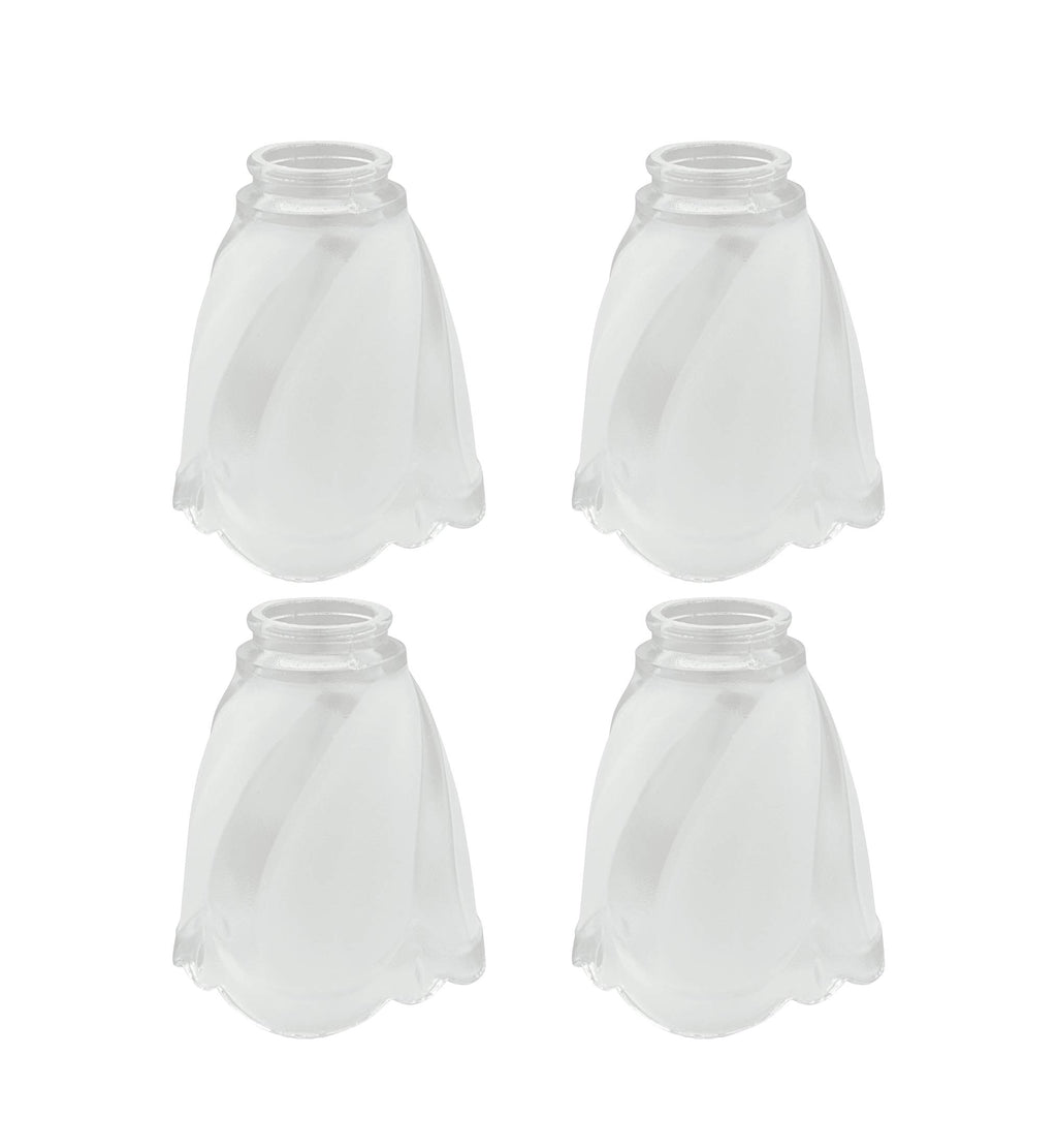 Aspen Creative 23058-4 Transitional Clear & Sandblasted Ceiling Fan Glass Shade.2-1/8"Fitter.Size:4-3/4"D x 5-5/8"H.4Pcs/Pack