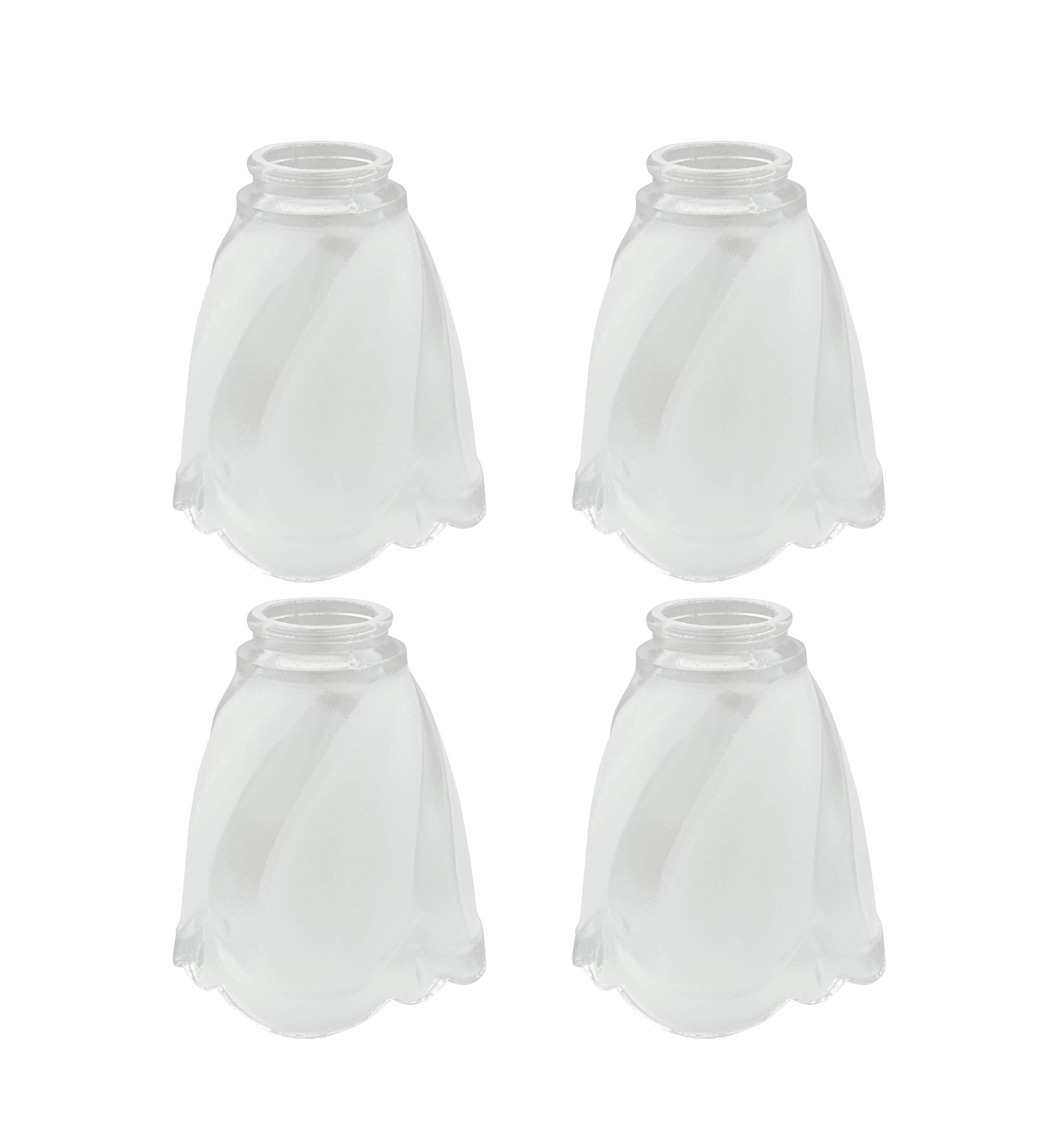 Aspen Creative 23058-4 Transitional Clear & Sandblasted Ceiling Fan Glass Shade.2-1/8"Fitter.Size:4-3/4"D x 5-5/8"H.4Pcs/Pack