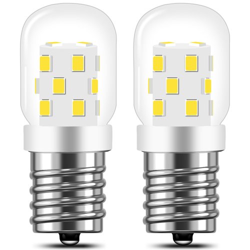 AMI PARTS E17 LED Light Bulb 3W 380LM 5000K Daylight White 8206232A Microwave Bulbs Under Hood Refrigerators Oven 2 Packs-Non-dimmable