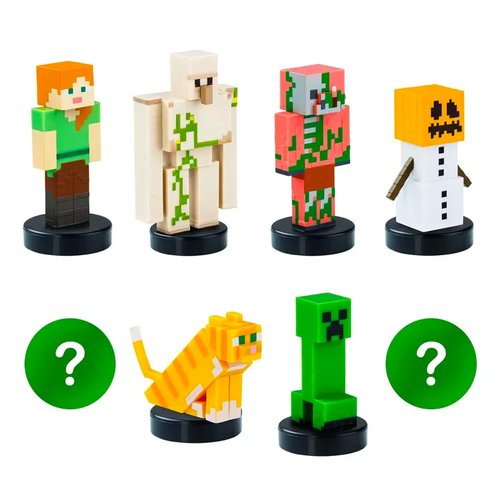 Minecraft Blind Box Set for Kids - Bundle with 3 Stamper Mini Figure Blind Boxes Plus Stickers, More | Minecraft Figurine Toy Party Favors for Boys, Girls