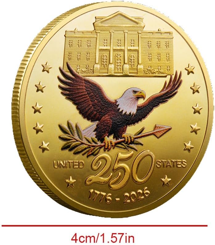 U.S. Army Commemorative Gold-Plated Challenge Coin - Double-Sided High Relief Military Collectible (1776-2026)