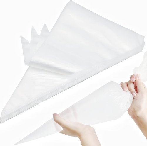 Large Disposable Piping Bags - 18 Inch Thick Plastic Anti-Burst Icing Bags | 100 Pack for Cake Decorating
