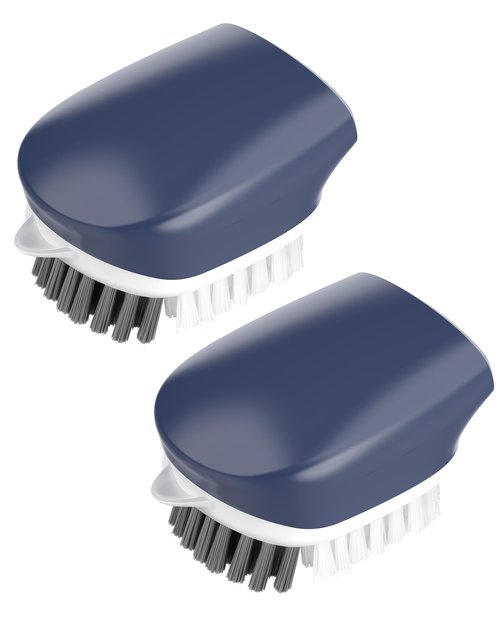ROSEOK Potato Scrubber and Veggie Brush, Self-Standing Kitchen Brush for Fruit and Vegetable Cleaning, Navy Blue, 2 Pack