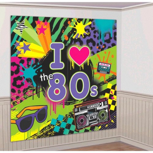amscan 80's Party Scene Setters Wall Decorating Kit, 65" x 32 1/2"