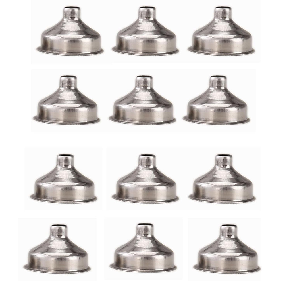 Skiennix Mini Funnels - 12 Pcs Stainless Steel for Bottles, DIY Lip Balms & Cooking Spices