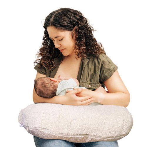 Boppy Nursing Pillow - Ergonomic Breastfeeding & Bottle Support with Water-Repellent Cover | Oatmeal Boucle