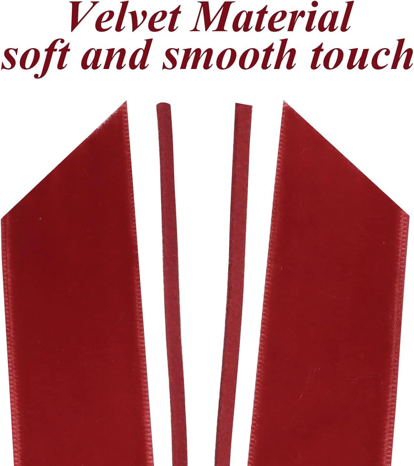 Regine Switzerland 12Pcs Red Velvet Ribbon Bows - 5in x 10in Christmas Tree Ornaments | Holiday Decor