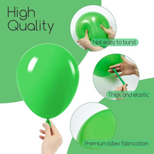 Awenztech Green Balloon Arch Kit - 120pcs Latex Balloons in Various Sizes for Birthday & Baby Shower Decor