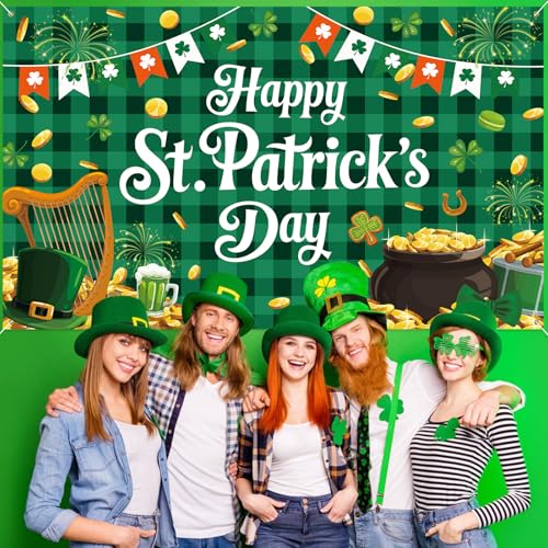 St. Patrick's Day Backdrop Banner 72x43 Inch Irish Party Decoration