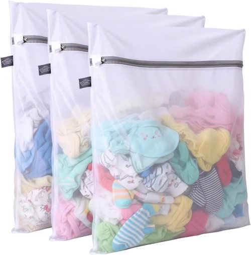 Kimmama Lingerie Bags - Mesh Laundry Bags for Washing Delicates | Ideal for Socks, Scarves & More, 3-Pack