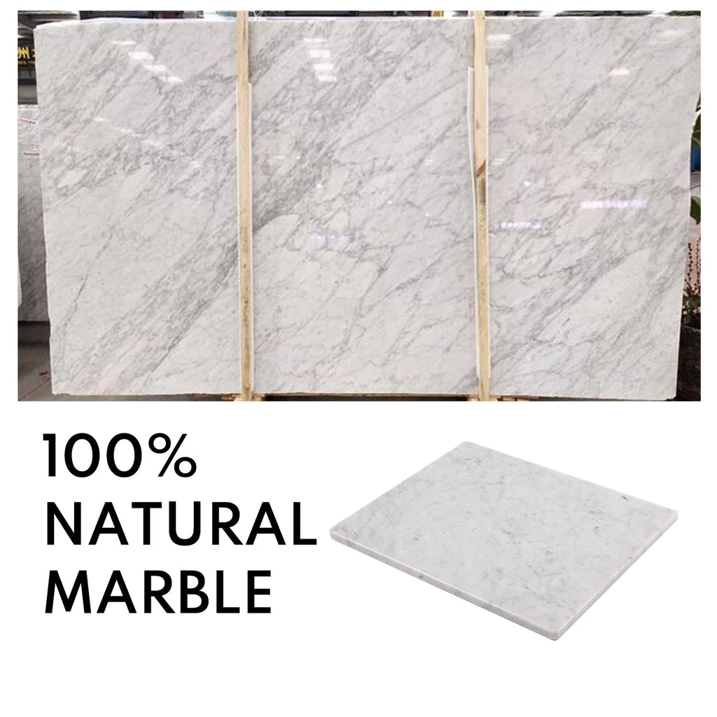 Lovdeco Carrara Marble Cutting Board 20x16 Inch, Pastry Board For Kitchen, Large White Marble Slab Gift With Non-Slip Feets, 1 Piece