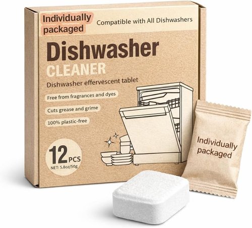 Dishwasher Cleaner Tablets - Eliminate Limescale, Grease & Odors | Septic Safe & Fragrance-Free