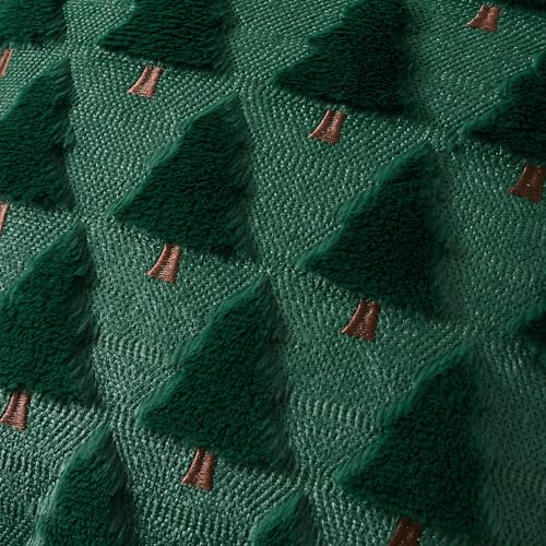 UGASA 18x18 Inch Christmas Pillow Covers Set of 2 Dark Green Faux Fur Holiday Decor