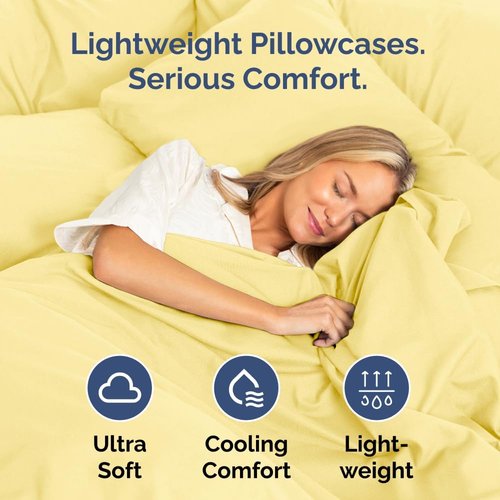 King Standard Pillow Cases - Soft Hotel Quality Covers for Comfy Bedding | Set of 4, Yellow