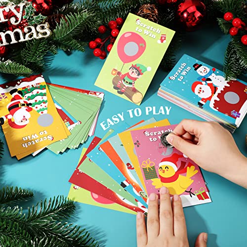 Christmas Scratch Off Cards Party Game Set - 96 Pcs Holiday Raffle Tickets