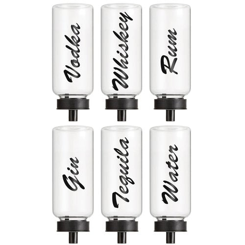 Fantastic Labels for Bartesian Alcohol Bottle,Cocktail Drink Maker Machine Glass Spirit Bottle Sticker,Home bar Accessories Drink Mode On Vinyl Decal Vodka Rum Gin Whiskey Tequila Water (2Sets Black)