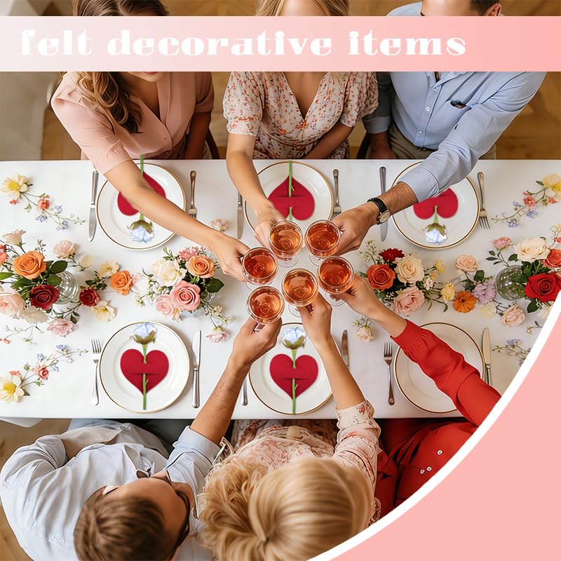 Valentine's Day Heart Shaped Silverware Holders - 10 Pcs Set