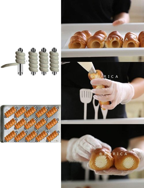 EUICAE Cannoli Tubes - 5 Inch Large Stainless Steel Non-Stick Cream Horn Molds | Pack of 15