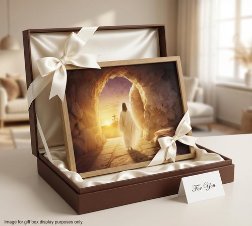 KYSNGMT Jesus Resurrection Wall Art - He Is Risen Canvas Print | Framed Easter Decor for Home & Church