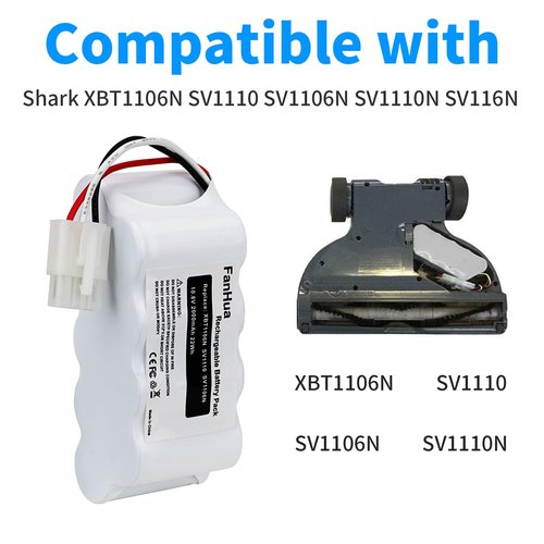 Fanhua 10.8V Replacement Battery Compatible with Shark XBT1106N SV1110 SV1106N SV1110N SV116N Freestyle Navigator Cordless Stick Vacuum