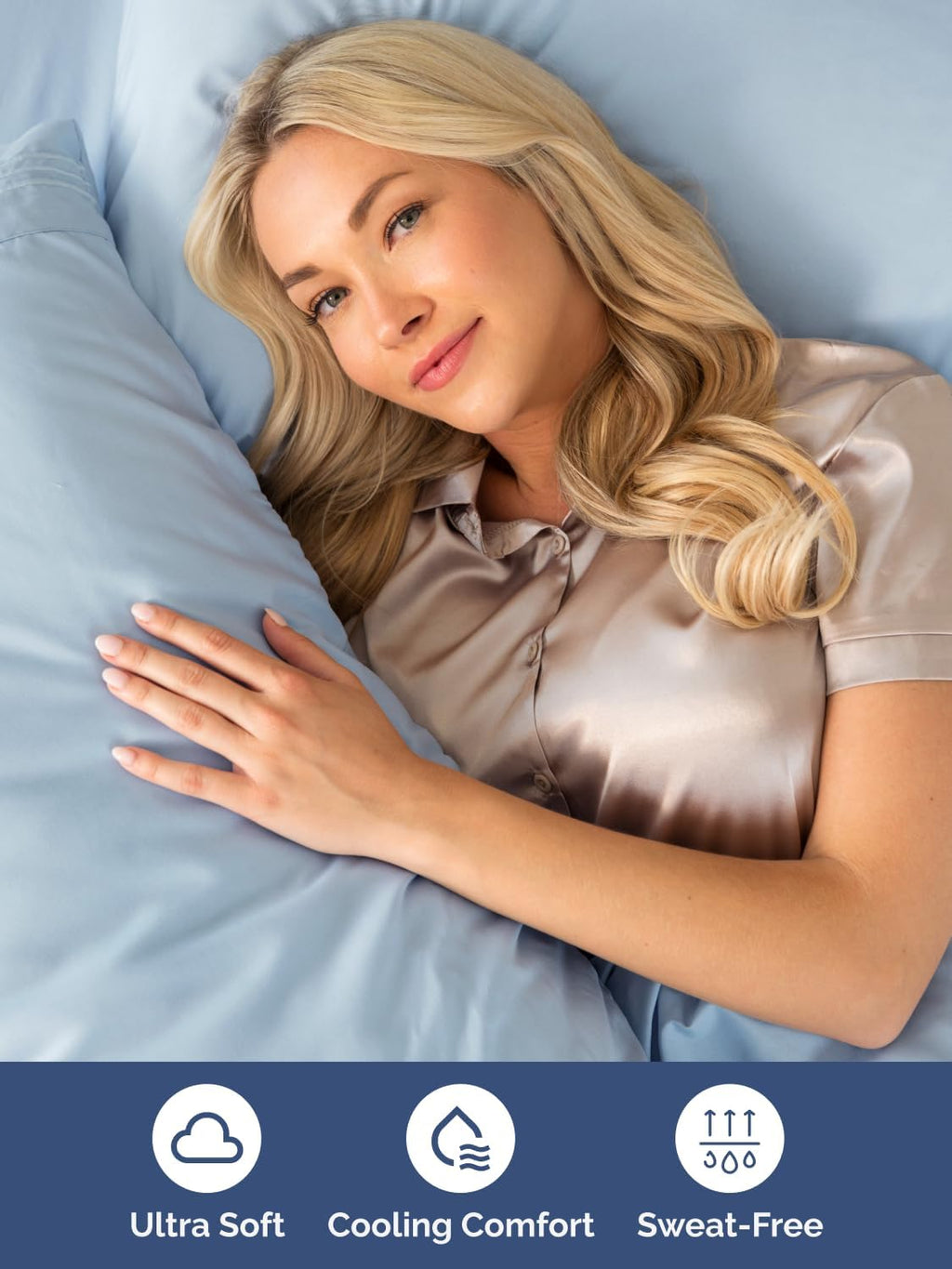 Skiennix Extra Deep King Sheet Set - 6 Piece Breathable Cooling Bedding - Soft Wrinkle-Free Sky Blue